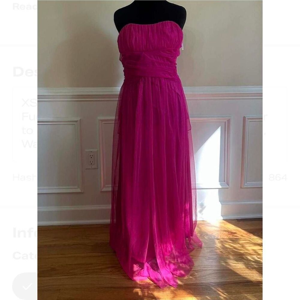 Charlotte Russe Size S Waist 24 Inch Dark Hot Pink Gown Prom Evening Dress